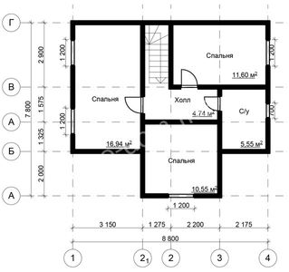 Проект дома из бруса 8х9 № ДБ-110